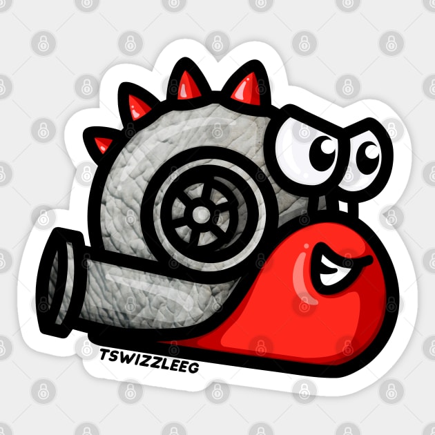 Turbo Snail - Turbosaurus (Red) Sticker by hoddynoddy